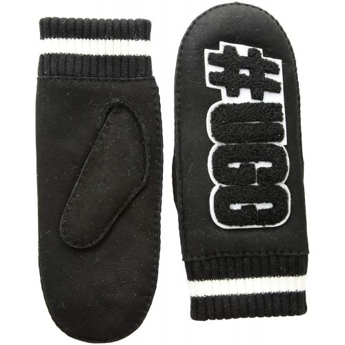  UGG Womens #UGGLIFE Patch Water Resistant Sheepskin Mitten Black SMMD