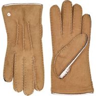 UGG Womens Leather and Water Resistant Sheepskin Mixed Gloves Chestnut SM