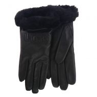 /UGG Womens Classic Leather Logo Tech Gloves Port LG