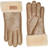 UGG Womens Turn Cuff Water Resistant Sheepskin Gloves Metallic Chestnut SM