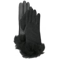 /UGG Womens Italian Wool Blend Tech Gloves with Long Pile Sheepskin Trim Stormy Grey LG