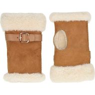 UGG Womens Fingerless Water Resistant Sheepskin Gloves with Belt Chestnut MD