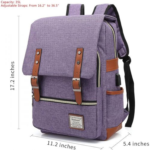  [아마존 핫딜]  [아마존핫딜]UGRACE Vintage Laptop Backpack with USB Charging Port, Elegant Water Resistant Travelling Backpack Casual Daypacks School Shoulder Bag for Men Women, Fits up to 15.6Inch MacBook in