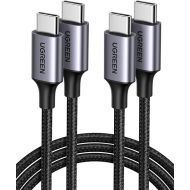 UGREEN USB C to USB C Cable 3.3FT, 60W 2-Pack USB C Cable Nylon Braided Type C Cord for iPhone 15, Galaxy S24/S23/S22, Pixel 8/7, MacBook Air/Pro, Dell XPS, iPad Pro/Mini/Air, Switch, Steam Deck