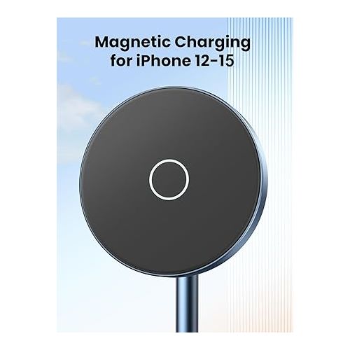  UGREEN 2-in-1 Magnetic Wireless Charging Station Compatible with iPhone 15 15 Plus 15 Pro 15 Pro Max 14 13 12 Series and AirPods Series, Wireless Charging Stand with 3 FT USB-C Cable (No AC Adapter)