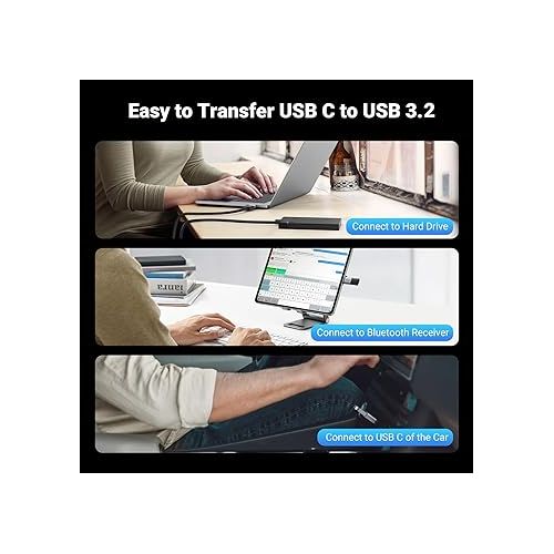  UGREEN USB to USB C Adapter USB C Male to USB 3.2 Female 2 Pack,10Gbps USB C Female to USB Male Adapter Thunderbolt Compatible with iPhone 15 MacBook, iPad, Samsung Galaxy,Apple MagSafe Watch 9/8