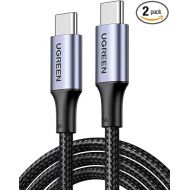 UGREEN USB C to USB C Cable, 100W 2-Pack USB C Charger Cable for iPhone 15/15 Plus/15 Pro/15 Pro Max, MacBook Pro, iPad Pro, Dell XPS, Samsung Galaxy S24/S23/S22 Ultra, Switch, Pixel, 6.6FT Black