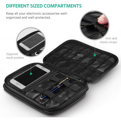  [아마존베스트]UGREEN Electronics Organizer Travel Cable Organizer Gadgets Bag Accessories for USB Cable Cord, USB Flash Drive, SD Card, Hard Drive, Power Bank, iPad Mini Tablet