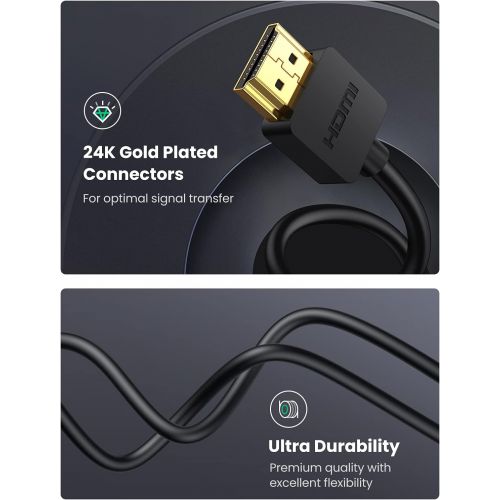  UGREEN Micro HDMI to HDMI Cable Adapter 4K 60Hz Ethernet Audio Return Compatible with GoPro Hero 7 Black Hero 5 4 6 Raspberry Pi 4 Sony A6000 A6300 Camera Nikon B500 Yoga 3 Pro Yog