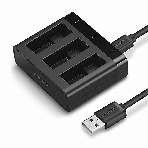  UGREEN Camera Charger for GoPro - Triple Battery Charger for GoPro with Mini USB Cable Quick Charger for GoPro Compatible with Hero 8 Black,Hero 7 Black,Hero 6
