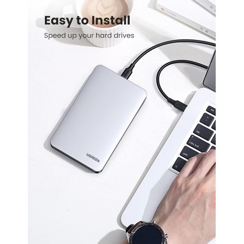  UGREEN USB C Hard Drive Enclosure for 2.5 SATA SSD HDD Aluminum USB C to SATA Adapter USB 3.1 Gen 2 Support UASP SATA III Compatible with MacBook Pro Air WD Seagate Toshiba Samsung