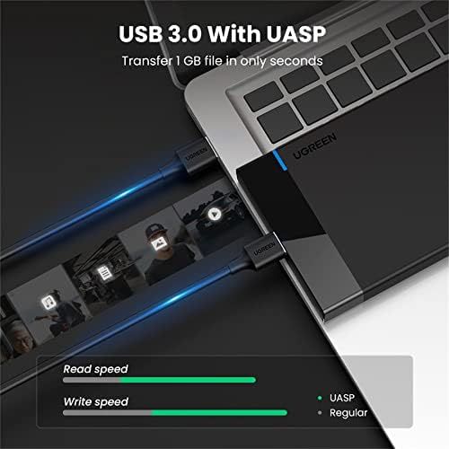  UGREEN 2.5 Hard Drive Enclosure USB 3.0 to SATA III for 2.5 Inch SSD & HDD 9.5mm 7mm External Hard Drive Case Support Max 6TB with UASP Compatiable for WD Seagate Toshiba Samsung H