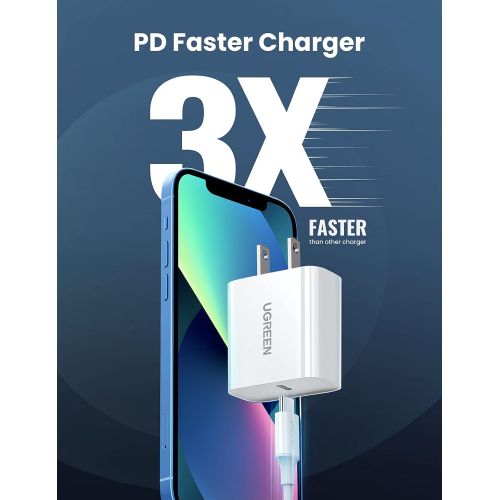  [아마존베스트]UGREEN USB C Charger 20W PD Fast Charger Wall Type C Power Delivery for iPhone 12 Mini 12 Pro Max SE 11 Pro Max XR 8 Plus, AirPods, iPad, Pixel, Samsung Galaxy S10+ S9, LG V50 Thin