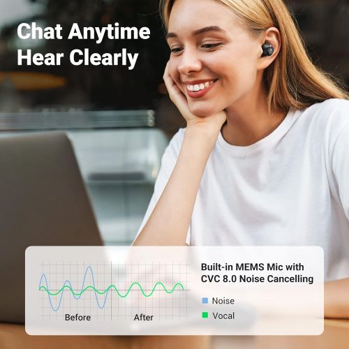  [아마존베스트]UGREEN HiTune Wireless Earbuds, Bluetooth Earbuds with Microphone, aptX HiFi Stereo in-Ear Headphones, CVC 8.0 Noise Cancelling Clear Calls, Ultra-Long Playtime, Touch Control, USB