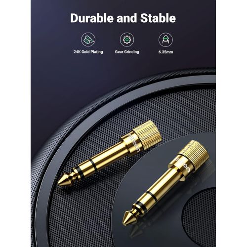  UGREEN 6.35mm 1/4 Male to 3.5mm 1/8 Female Stereo Headphone Adapter Audio Jack Plug Gold Plated for Speaker Headphone Guitar Digital Piano Amp, 2 Pack