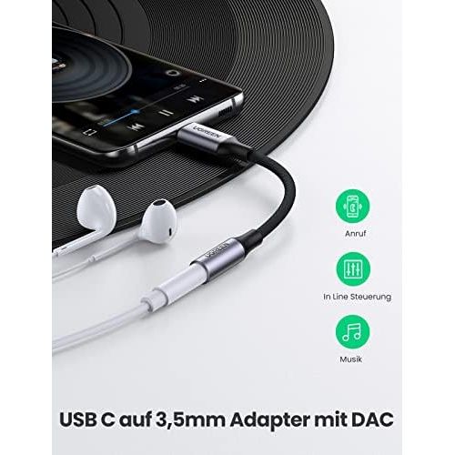  [아마존베스트]UGREEN USB C Headphone Adapter Type C to 3.5 mm Jack Adapter USB C to Aux Compatible with Galaxy S20 S20+ S20 FE Note10 Huawei P30 Pro P20 P20 Pro, Pixel 4/3, iPad Pro, OnePlus 8/7