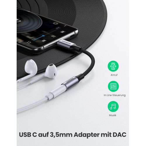  [아마존베스트]UGREEN USB C Headphone Adapter Type C to 3.5 mm Jack Adapter USB C to Aux Compatible with Galaxy S20 S20+ S20 FE Note10 Huawei P30 Pro P20 P20 Pro, Pixel 4/3, iPad Pro, OnePlus 8/7