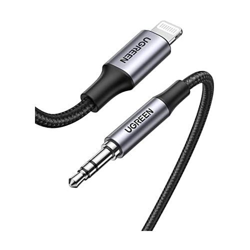  [아마존베스트]UGREEN Lightning Aux Cable with MFI Certification 3.5 mm Jack Lightning Cable Lightning Audio Cable Compatible with iPhone 12 12 Pro 12 Pro Max 12 Mini 11 11 Pro X XR XS etc. (1M)