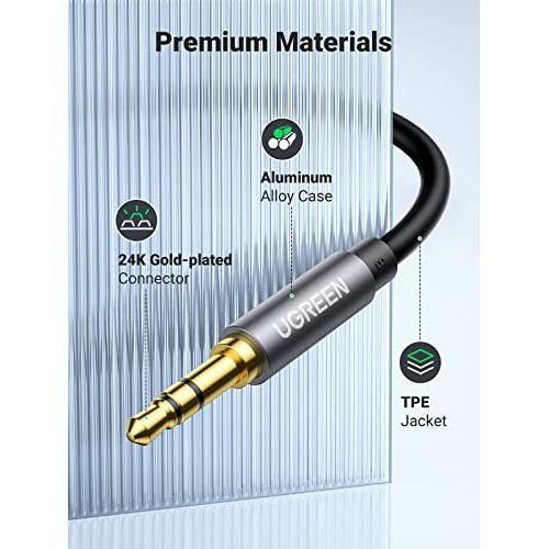  [아마존베스트]UGREEN Aux Extension Headphone Extension Cable 3.5 mm Jack Extension Audio Cable Compatible with Headphones Headset PC Mobile Phone Speaker etc. 24 K Gold-Plated Contacts (1 m)