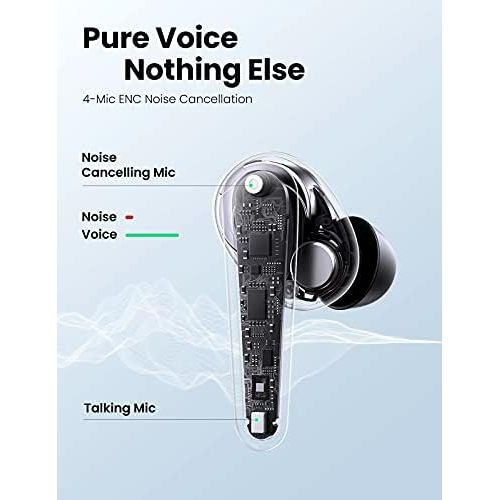  [아마존베스트]UGREEN HiTune T1 Wireless Earbuds 4 Microphones Headphones Deep Bass Bluetooth 5.0 Noise Cancelling Wireless Bluetooth Headphones In-Ear Earphones Hi-Fi Stereo with EQ Mode, 24 Hou