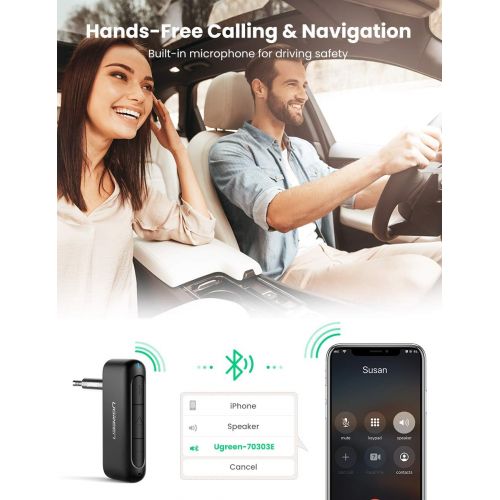  [아마존베스트]-Service-Informationen UGREEN Bluetooth Adapter Aux Car Bluetooth Receiver Audio Bluetooth 5.0 Receiver with CVC 8.0 Noise Cancelling Compatible with Car Stereo System Speaker iPhone SE Samsung Galaxy S2