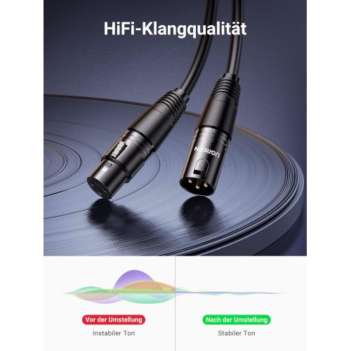  [아마존베스트]Ugreen Microphone Cable High Quality XLR Male to XLR Female Black, Black