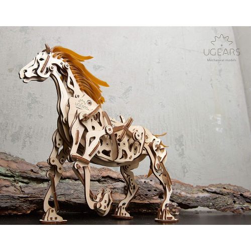 UGears Models 3-D Wooden Puzzle - Mechanical Horse Mechanoid
