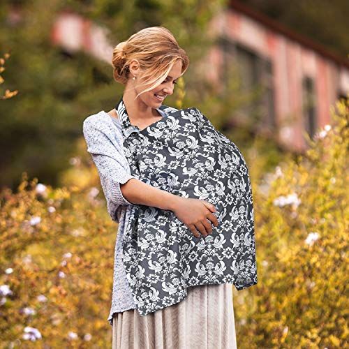  [아마존베스트]UHINOOS Nursing Cover, Infinity Soft Breastfeeding Cotton for Babies with no See Through Cotton for...