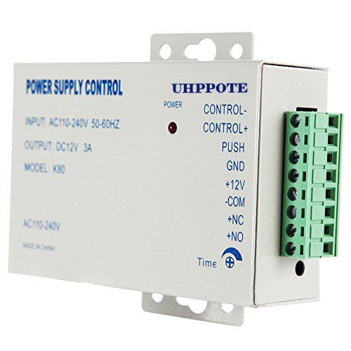  [아마존베스트]UHPPOTE Power Supply 110-240VAC to 12VDC for Door Access Control System & Intercom Camera