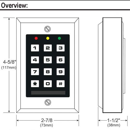  UHPPOTE Luminous RFID Digital Access Control Keypad Work Mode: CardCodeCard+Code