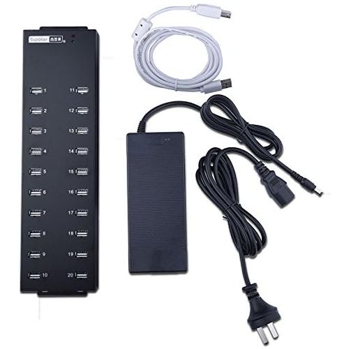  UHPPOTE Sipolar Industrial Grade 20 Port USB2.0 Hub Charger Data Sync and Charging Station