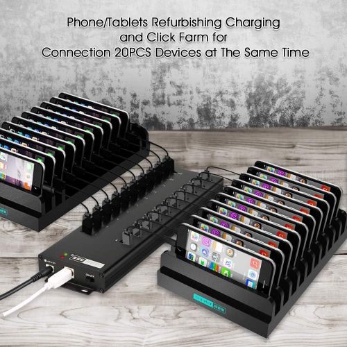  UHPPOTE Sipolar Industrial Grade 20 Port USB2.0 Hub Charger Data Sync and Charging Station