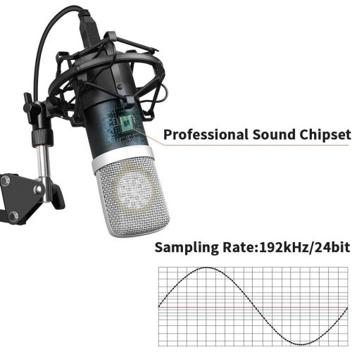  [아마존베스트]Condenser Microphone,UHURU Computer Gaming Microphone Kit with 25mm Large Diaphragm Adjustable Scissor Arm Stand Shock Mount for Singing Recording Gaming Podcasting Streaming YouTu