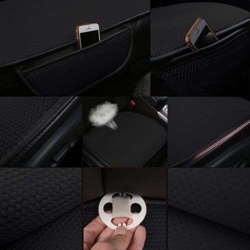  UHeng 3 PCS Car Seat Covers Pad Ice Silk Non-slip Breathable Cushion Mats