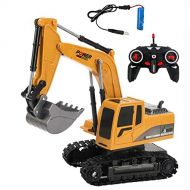 UJIKHSD Remote Control Excavator Toy Truck RC Excavator Rechargable Engineering Sand Digger Construction Vehicle Toy Gift for Boys Girls Kids & Children