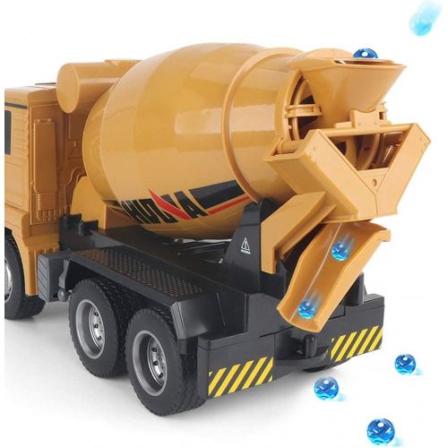  UJIKHSD RC Cement Mixer Truck 6 Channel Auto Dumping Construction Vehicle RC Mixer Truck Toy for Kids Boys Age 8 10 12 Years Old