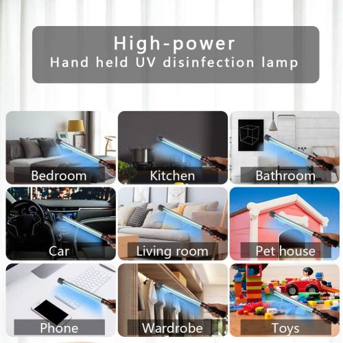  UJLOE Portable Wand Cleaner Light High Power Wand 20W 110V 254nm Handheld and Wall-Mounted Use Modes IP67 for Home Bathroom Cloakroom Office