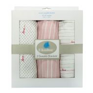 UKADOU Muslin Swaddle Blankets for Baby Girl Boy - Organic Soft Cotton 4747 Large,3 Pack (Pink)