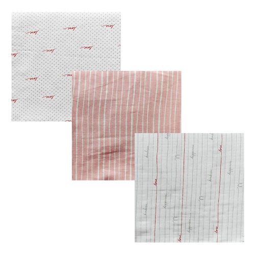  UKADOU Muslin Swaddle Blankets for Baby Girl Boy - Organic Soft Cotton 4747 Large,3 Pack (Pink)