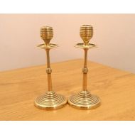 UKAmobile Set of 2 Antique Candle Holders / Candlestick holders || solid brass || retro