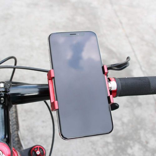  UKCOCO Mountain Bike Motorcycle Navigation Bracket Aluminum Alloy Mobile Phone Holder Phone Mount (Red)