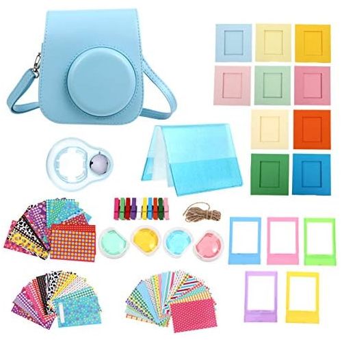  UKCOCO Instant Camera Accessories Compatible with Instax Mini 11-7- in- 1 Accessories Kit Include Case/Paper Photo Frame/Selfie Lens/Filter/Plastic Photo Frame