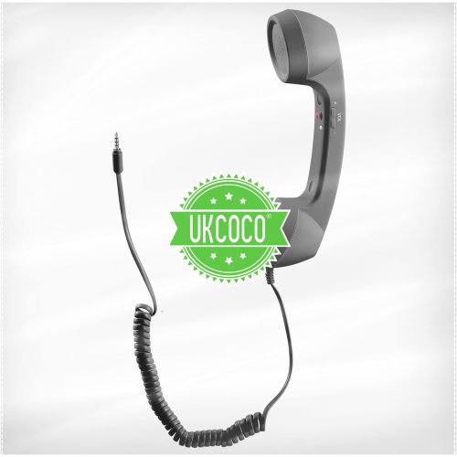  [아마존베스트]UKCOCO 3.5mm Universal Retro Telephone Handset,Holding A Cell Phone for Phone,Anti Radiation Receivers for Phone(Black)