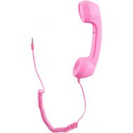 UKCOCO 3.5mm Universal Retro Telephone Handset,Holding A Cell Phone for Phone,Anti Radiation Receivers for Phone(Pink)