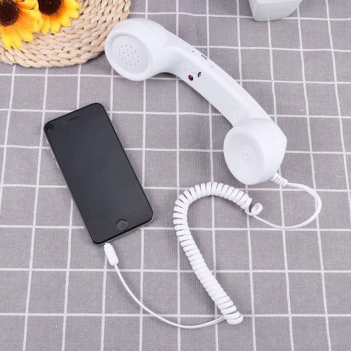  UKCOCO 3.5mm Universal Retro Telephone Handset,Holding A Cell Phone for Phone,Anti Radiation Receivers for Phone