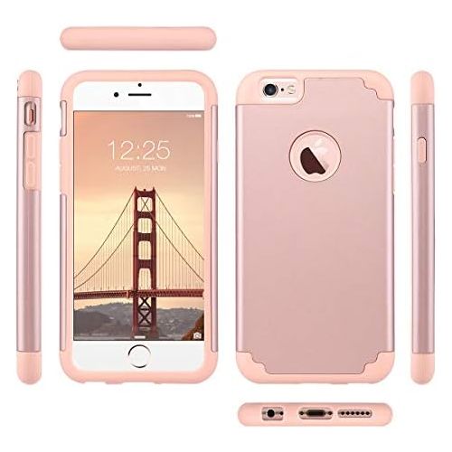  [아마존베스트]ULAK iPhone 6S Case, iPhone 6 Case, Slim Fit Dual Layer Soft Silicone & Hard Back Cover Bumper Protective Shock-Absorption & Skid-Proof Anti-Scratch Case for Apple iPhone 6 / 6S 4.