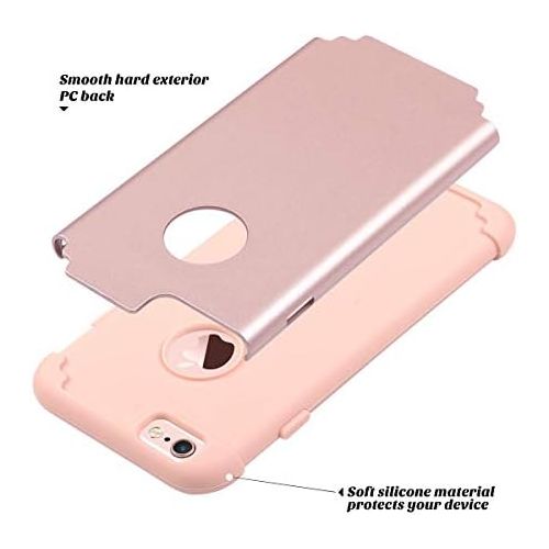  [아마존베스트]ULAK iPhone 6S Case, iPhone 6 Case, Slim Fit Dual Layer Soft Silicone & Hard Back Cover Bumper Protective Shock-Absorption & Skid-Proof Anti-Scratch Case for Apple iPhone 6 / 6S 4.