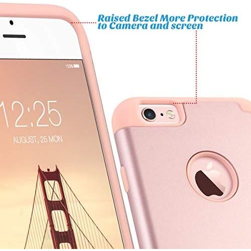  [아마존베스트]ULAK iPhone 6S Case, iPhone 6 Case, Slim Fit Dual Layer Soft Silicone & Hard Back Cover Bumper Protective Shock-Absorption & Skid-Proof Anti-Scratch Case for Apple iPhone 6 / 6S 4.