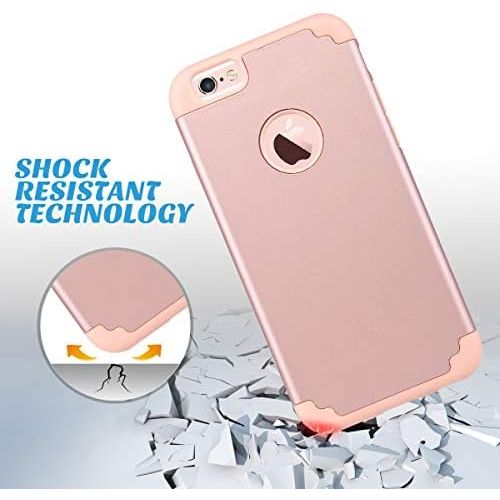  [아마존베스트]ULAK iPhone 6S Case, iPhone 6 Case, Slim Fit Dual Layer Soft Silicone & Hard Back Cover Bumper Protective Shock-Absorption & Skid-Proof Anti-Scratch Case for Apple iPhone 6 / 6S 4.