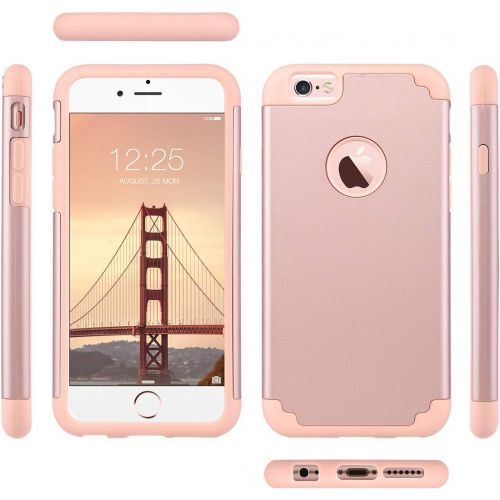  [아마존베스트]ULAK iPhone 6S Case, iPhone 6 Case, Slim Fit Dual Layer Soft Silicone & Hard Back Cover Bumper Protective Shock-Absorption & Skid-Proof Anti-Scratch Case for Apple iPhone 6 / 6S 4.